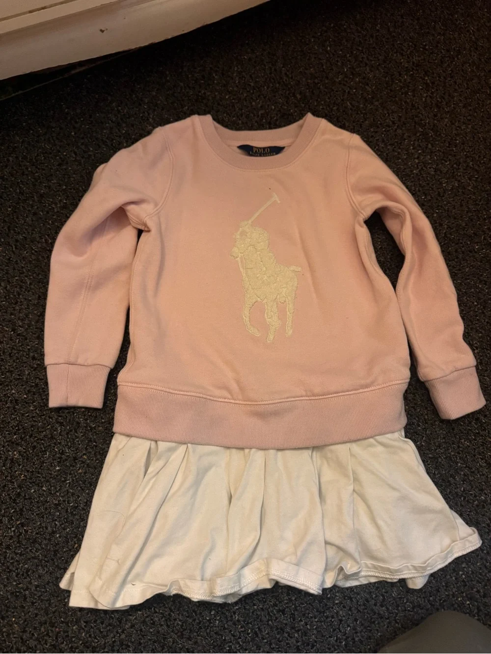 Ralph Lauren Light Pink Polo Pony Sweatshirt dress size 6 girls kids